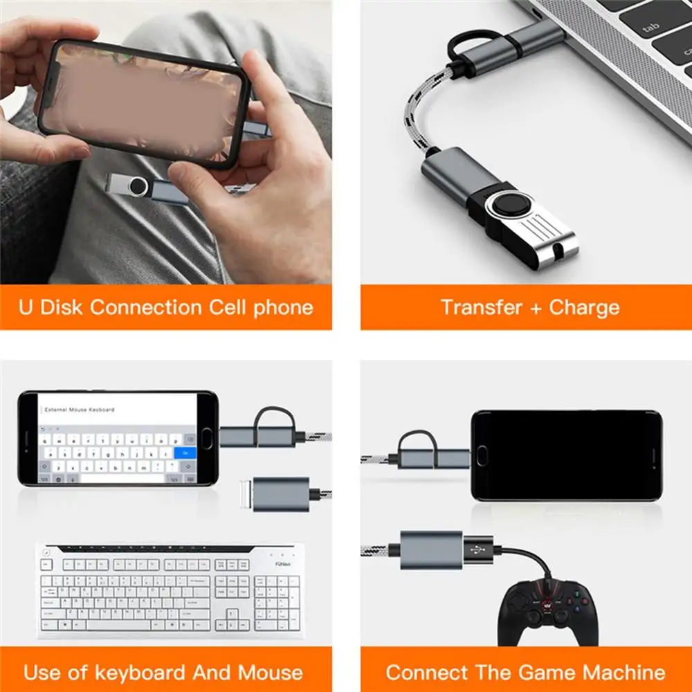 Кабель 2 в 1 с портом Type C папа + Micro USB на 3 0 мама интерфейсный кабель OTG адаптер