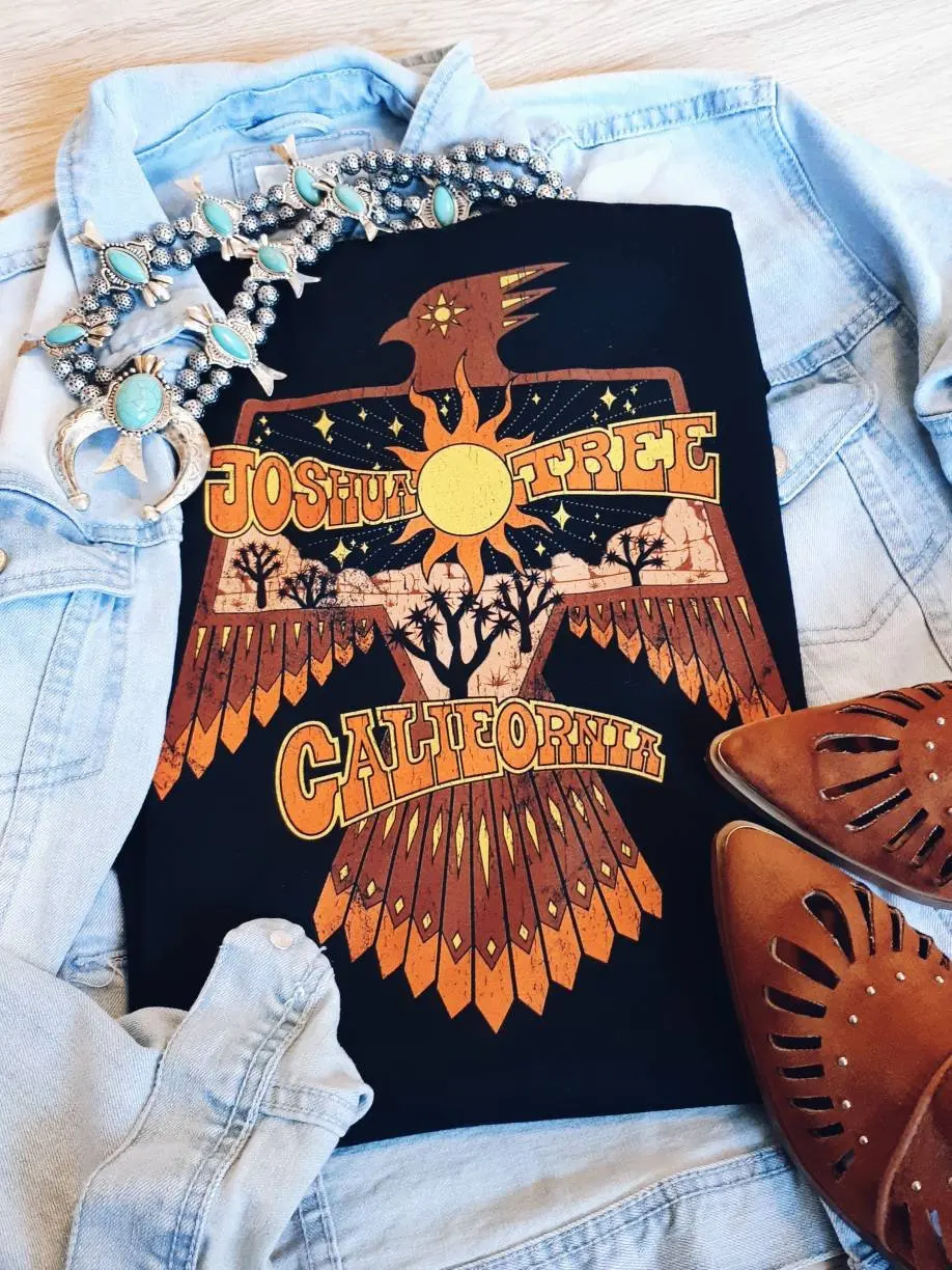 California Vintage Lightning bird Unisex Tshirt Graphic Cotton Hipster Tees Plus Size Organic Tops Harajuku Tumblr Print T shirt | Женская