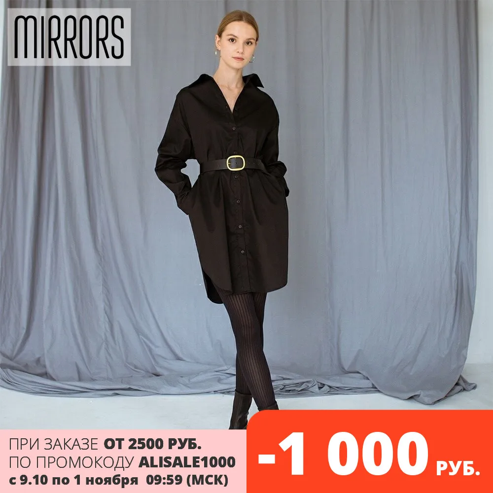 Платье-рубашка MirrorStore 51-29/2 черное | Женская одежда
