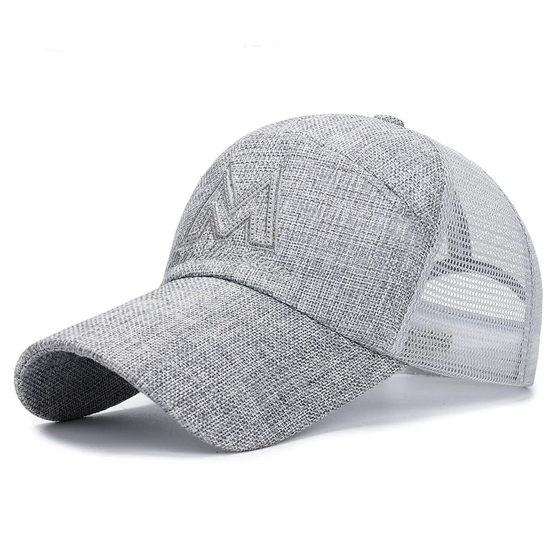DarkGray Мужские Snapback шапки летние из дышащего хлопка сетчатая бейсболка Мужская модная с буквенной вышивкой хип хоп кости спортивная шапка - Цвет: DarkGray