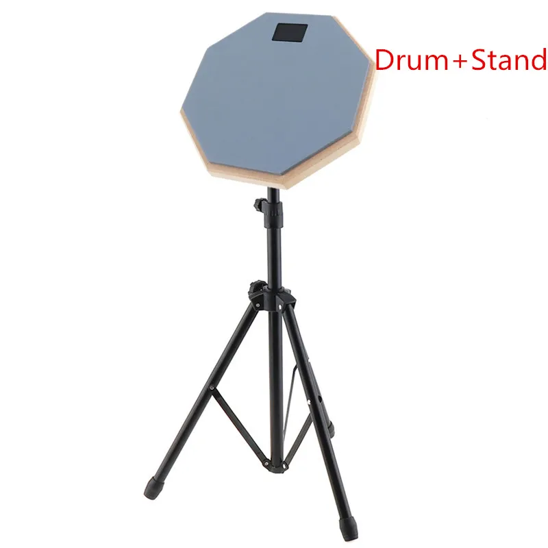 gray drum and stand 8 дюймов резиновый деревянный немой барабан Начинающий тренировка барабанная площадка с подставкой/палкой опционально для детали ударного инструмента - Цвет: gray drum and stand