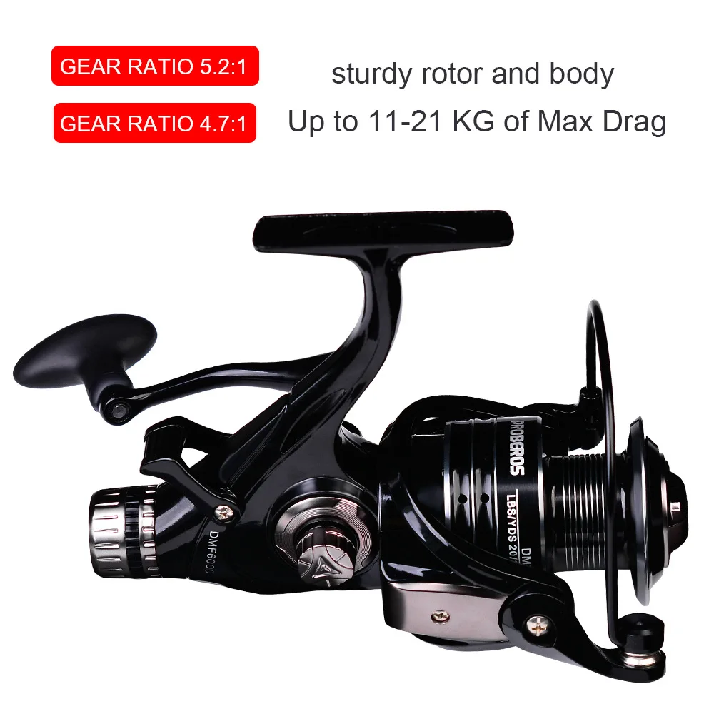 2021 New 19KG Max Drag Double Brake Design Fishing Reel Super Strong Carp Feeder Spinning Wheel Rod Combo | Спорт и развлечения