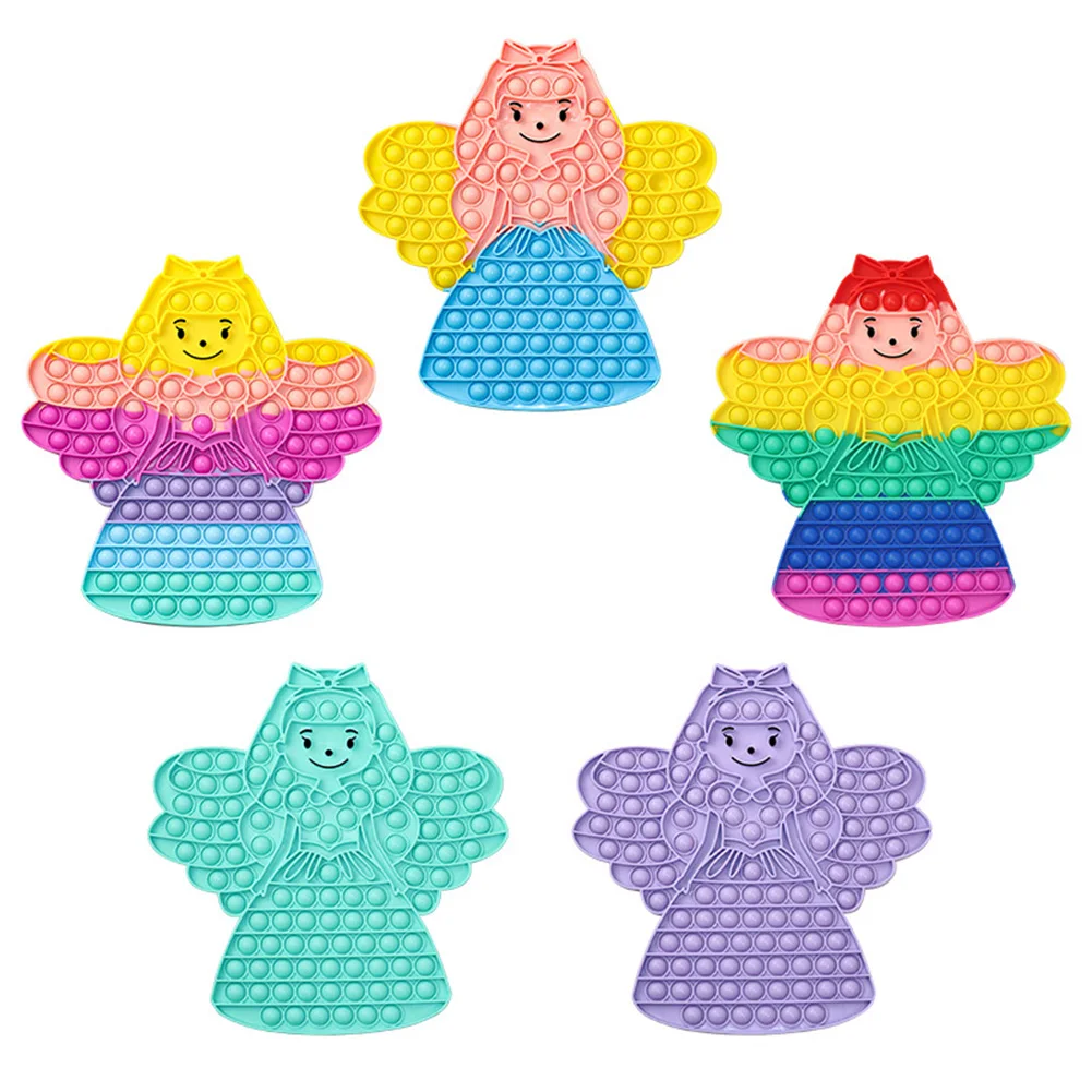 

Beautiful Princess Silicone Push Bubble Sensory Fidget Anti-Stress Toy Adult Kids Reliever Stress Autism Decompression Toy Gift