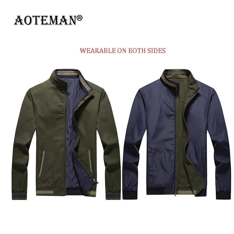 

Мужская куртка-бомбер, бейсбольная куртка, ветровка, однотонная мужская одежда, осенняя Повседневная двухсторонняя одежда, куртка 2020, Мужск...