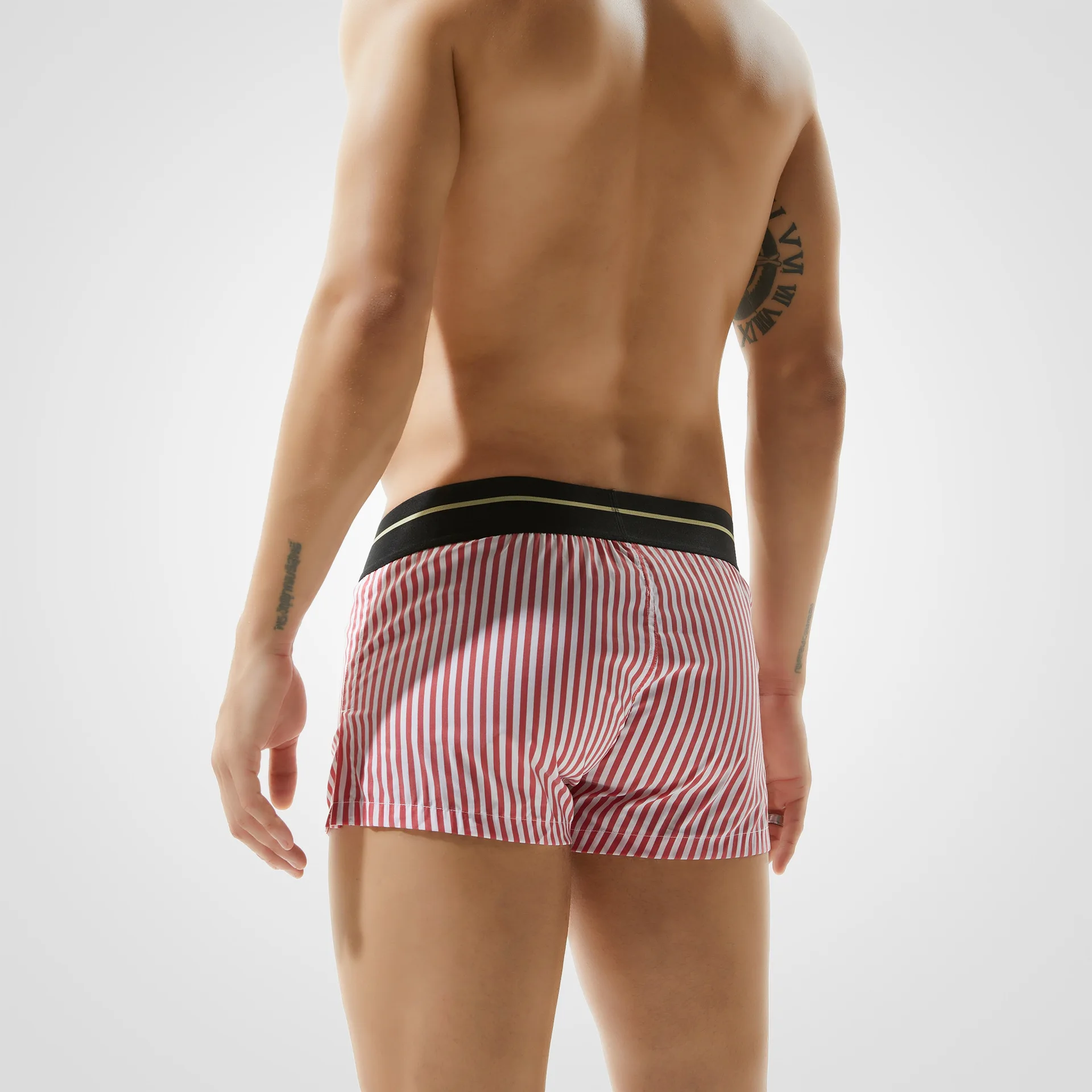 Summer Casual Homewear Shorts Men's Boxer Pajamas Shorts Cotton Stripe Sleepwear Underpants Boxer Briefs Breathable Panties Male