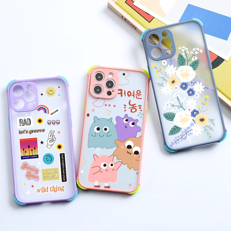 

Clear Case For Iphone 11 Pro Max 12 Mini Silicone Shell Painted For Iphone 7 8 Plus X XR XS Max 6 6S SE 2020 Shockproof Cover