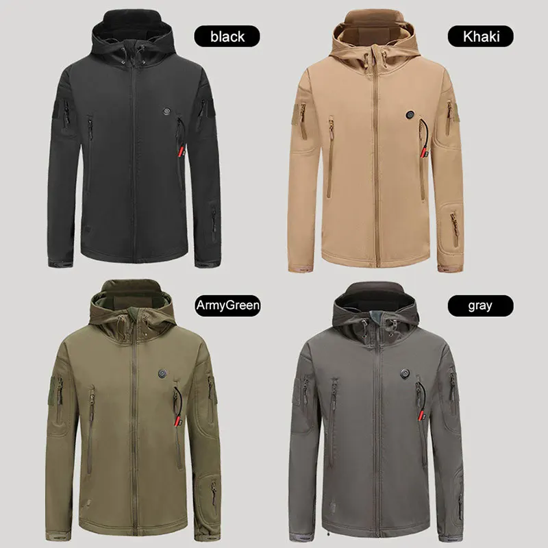 

Outdoor Winter Electric Heating Jacket USB Charge Men Women Heated Jackets Intelligent Heat Skiing Hiking Clothes men jacket
