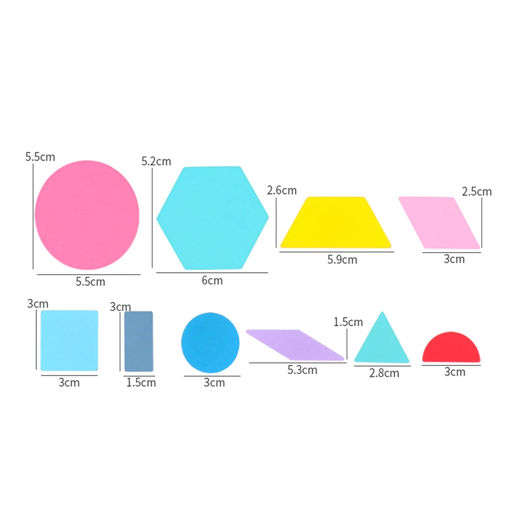 

180Pcs Wooden Macaroon Color DIY Geometric Puzzles Card Children Learning Toy