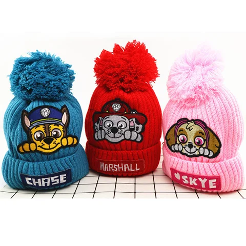 Anime Paw Knitted Hat Patroled Puppy Dog Embroidery Hip Hop Winter Cap Keep Warm Christmas Gift For 3 To 6 Years Baby Girls Boys | Игрушки и