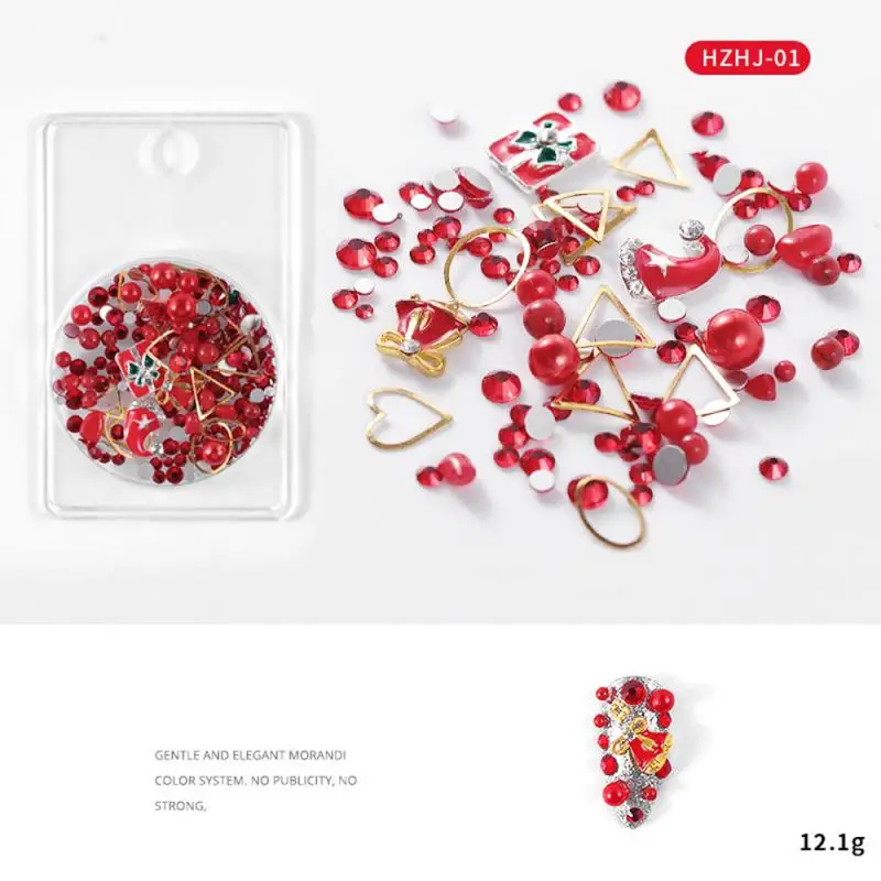 Металлические 3D Алмазные украшения для ногтей Рождественские Подвески