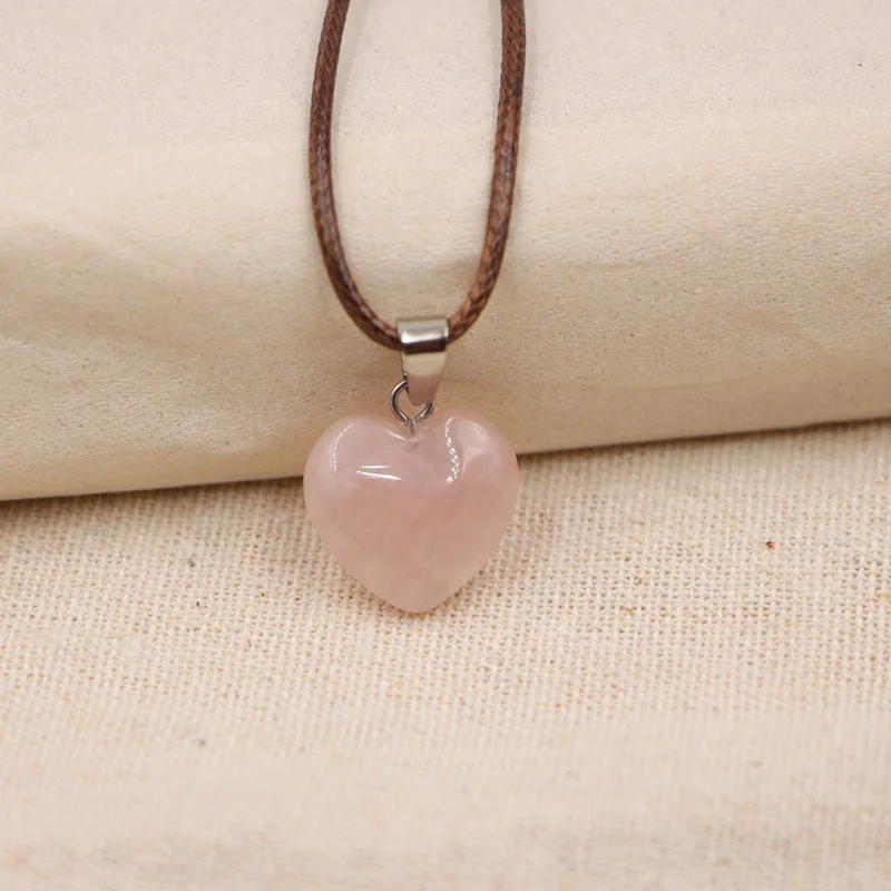 Подвеска с натуральным сердцем Just Pink Love розовое ожерелье сердечком удача в