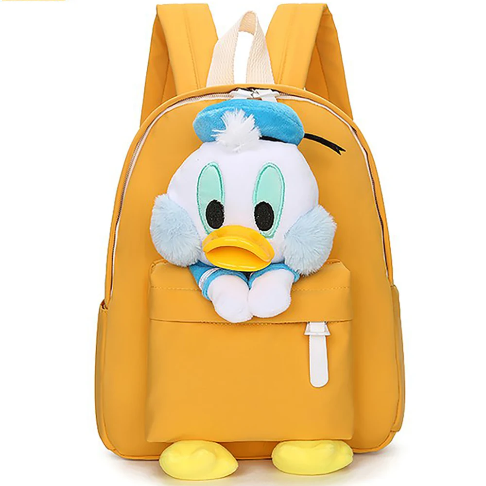 Детский рюкзак с мультипликационным рисунком Disney для мальчиков и девочек, плюшевая школьная сумка с Дональдом Даком, женские вместительные...