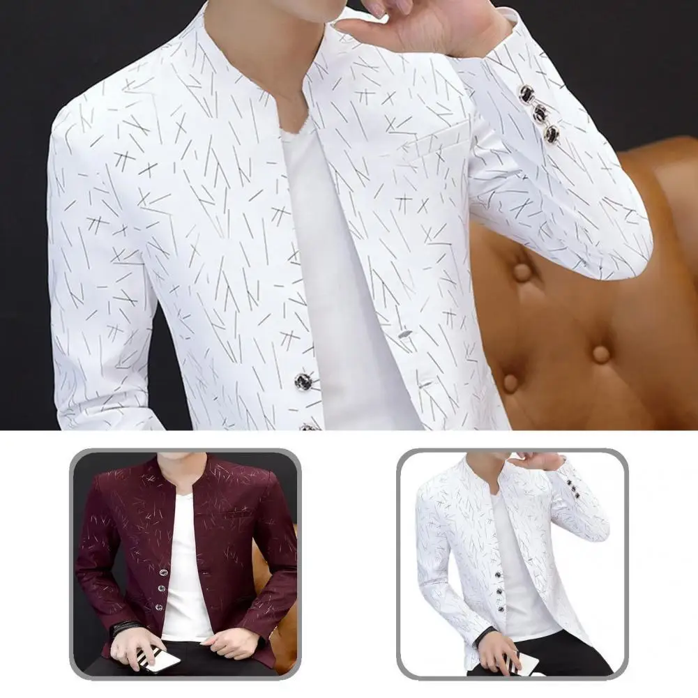 

Блейзер Мужской с винтажным принтом, крутой пиджак с карманами, с винтажным принтом для офиса