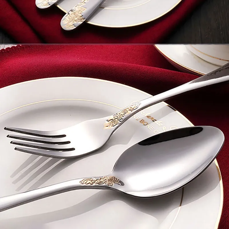 Высококачественные столовые приборы в западном стиле из нержавеющей стали 304
