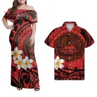 HYCOOL, оптовая продажа, платье с открытыми плечами, красное, самоанское, гавайская парная одежда, Элегантное повседневное свадебное платье макси, женское платье, модель 2021 года