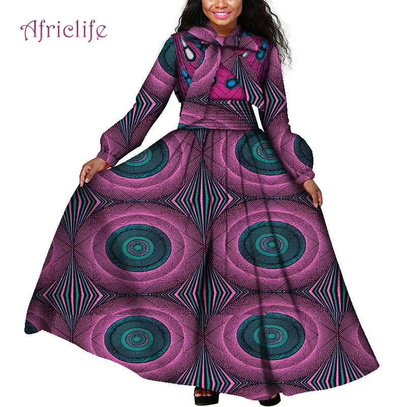 Платья макси большого размера африканская одежда восковая ткань Дашики Анкара