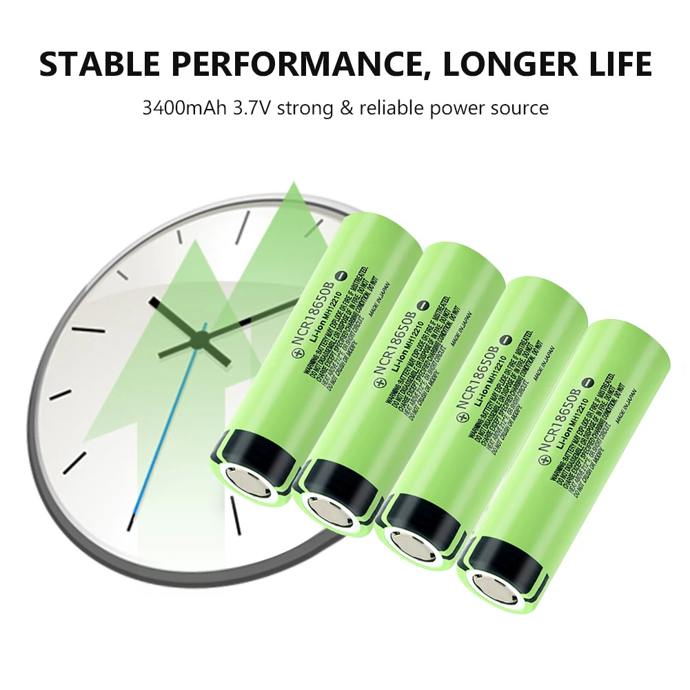 1/2/4 шт. Плоский верх NCR 18650B аккумуляторные батареи 3 7 V True 3400mAh литиевая батарея для