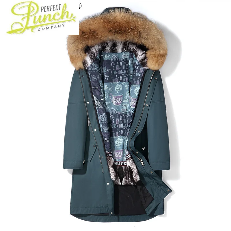 

Fur Hooded Parka Man Jacket Real Raccoon Fur Collar Jackets for Men Rex Rabbit Fur Liner Winter Clothes Erkekler LXR278