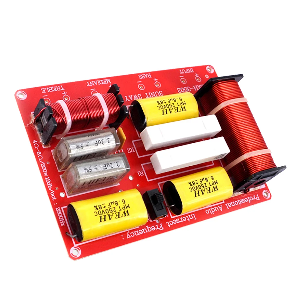 Универсальный 3 полосный 250 Вт аудио фильтр бас динамик кроссовер делитель