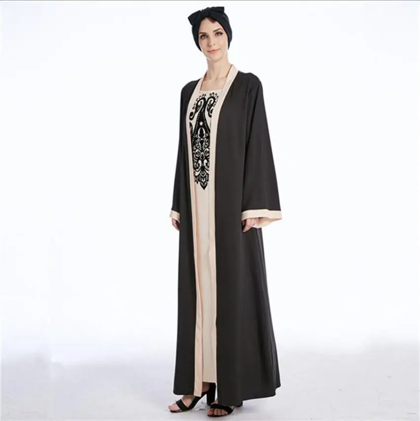 Комплект из двух предметов Мягкая ткань Повседневный плотный халат с принтом