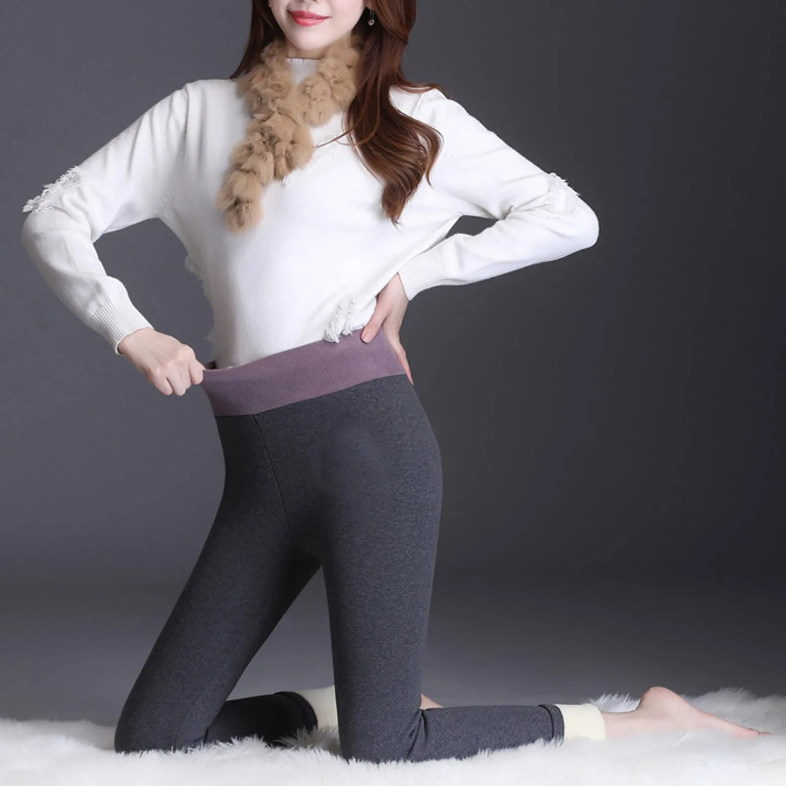 

Winter Warm Velvet Leggins for Women Casual Sherpa Fleece Lined Warm Leggings Thicken Heavy Jogger Pants Black Tights A50