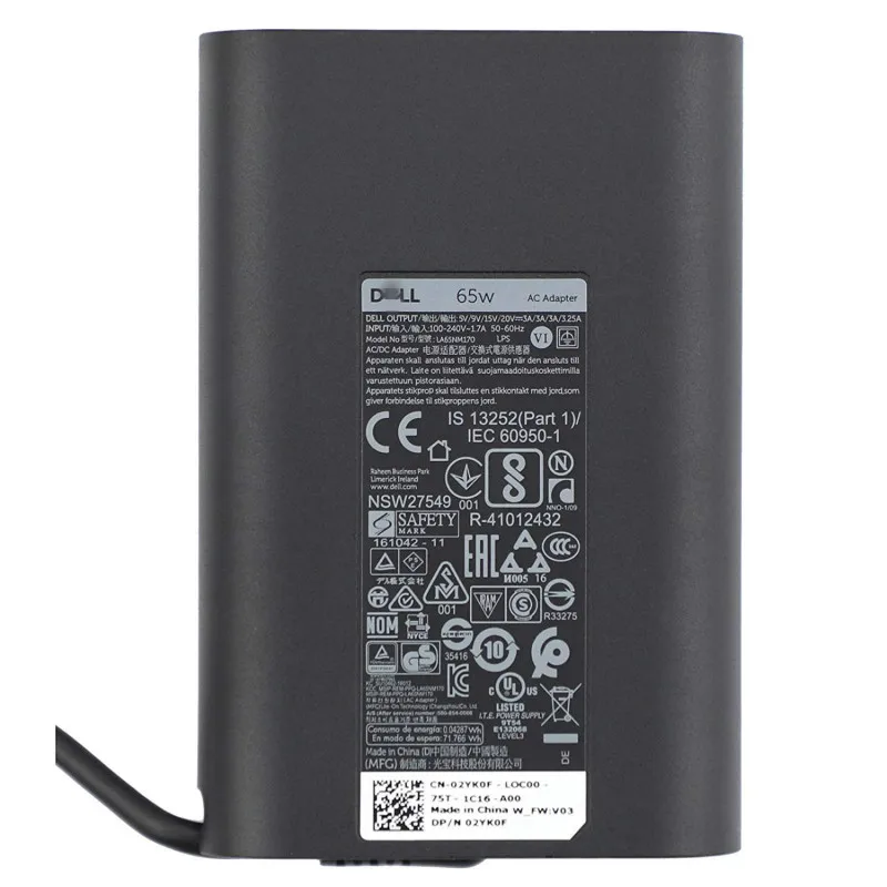 65W 20V 3.25A USB-C type-C новый оригинальный адаптер переменного тока для DELL HA65NM170 LA65NM170