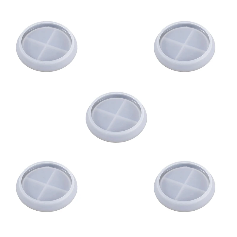 

5Pcs Round Saucer Coaster Glue Round Silicone Diy Crystal Glue Mould