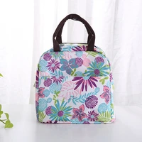 cute flower cartoon tote picnic bag fresh insulation cold bales thermal oxford waterproof convenient leisure bag lunch box bag