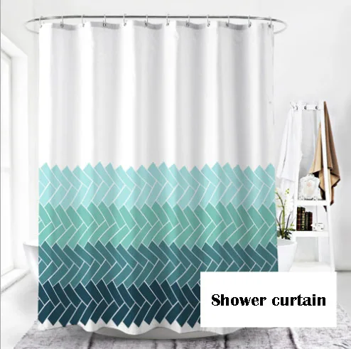 Водонепроницаемая занавеска для душа градиентная полоска принт ванной комнаты