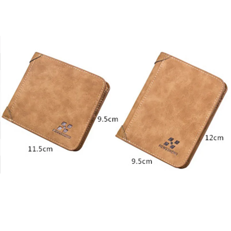 

Men Leather Wallet Pockets ID Card Holder Billfold Slim Bifold Purse Retro Frosted Wallet K2