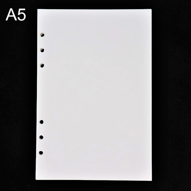 Blank 45 шт. Высококачественная записная книжка A5/A6, запасная вставка, 6 отверстий с отрывными листами, спиральный блокнот, бумажный дневник, план, внутренняя бумага для блокнота,ежедневник,тетрадь - Цвет: Blank