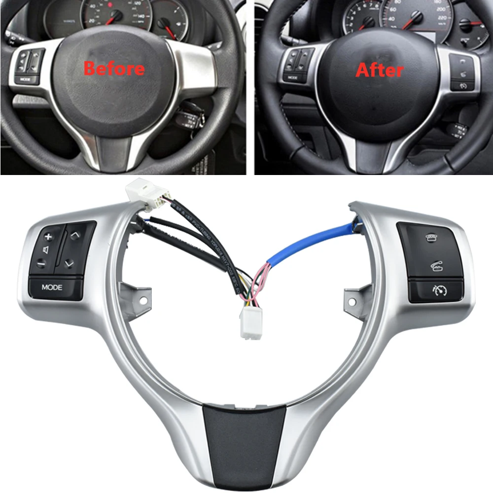 

Two Color Multifunctiona Steering Wheel Button Switch Fit For Toyota Yaris 2012-2017 Verso-S 2012-2014