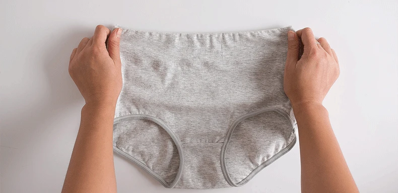 Женское хлопковое нижнее белье со средней талией большие размеры бесшовное