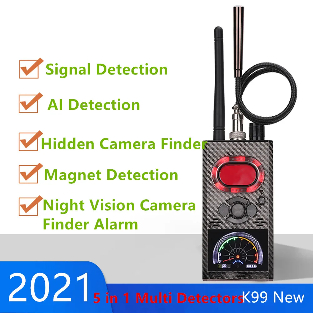 Multi-function AI Anti-Spy Detector Camera GSM Audio/Vibrate Bug Finder GPS Signal RF Tracker Auto Night Vision Cam Detect Alarm