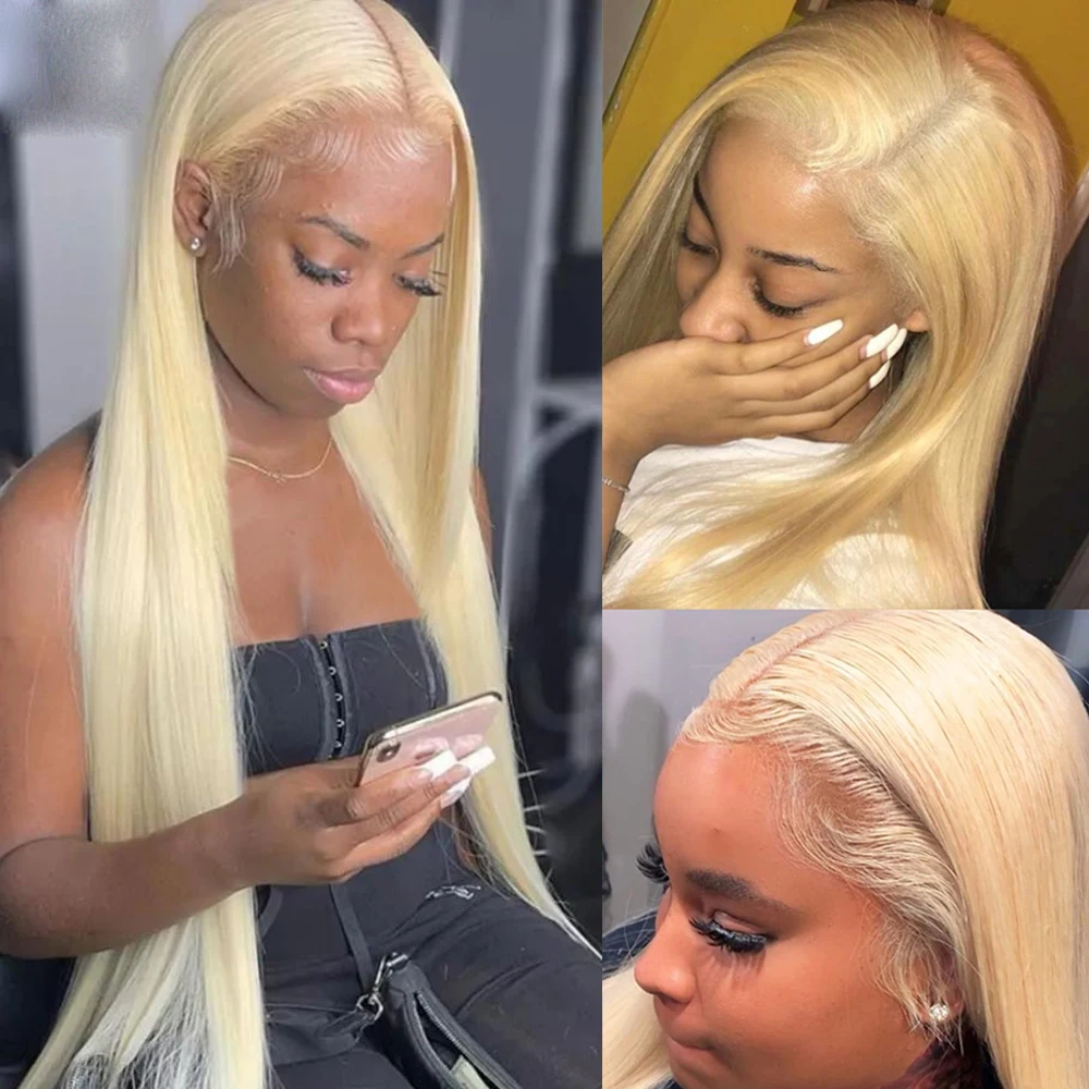 Straight Honey Blonde Lace Front Wig Human Hair Wigs For Black Women Brazilian Transparent T Part 13x4 Colored 613 Frontal Wig