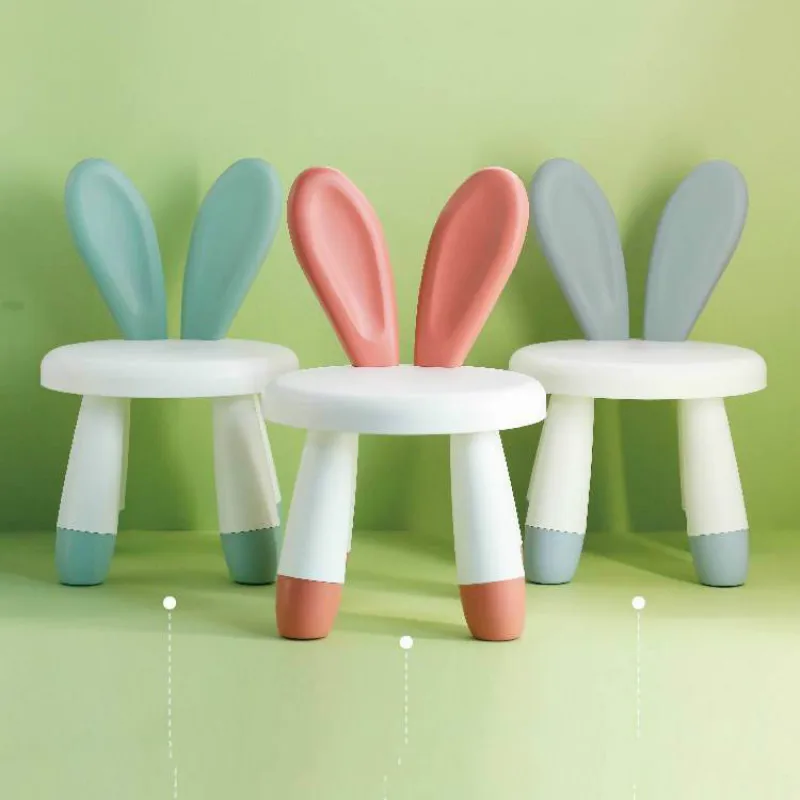 Детская скамейка спинка стул пластиковый утолщенный детский сад мультяшная