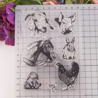 1pc rabbit chicken pig transparent clear silicone stamp seal diy scrapbooking rubber stamping coloring diary decoration reusable