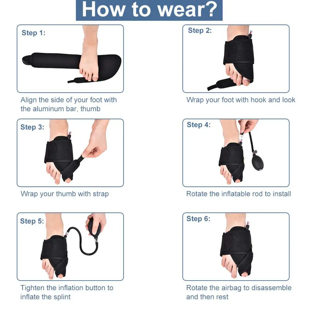 

New Single-selling Pneumatic Bunion Splint Valgus Orthosis Restore Toe Natural Correction Artifact Black Left / Right Household