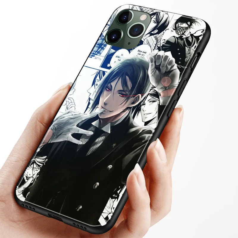 Soft Silicone Phone Case Cover Shell for iPhone 6 6s 7 8 Plus X XR XS 11 Pro Max - Sebastian Michaelis Black Butler Kuroshitsuji image 3