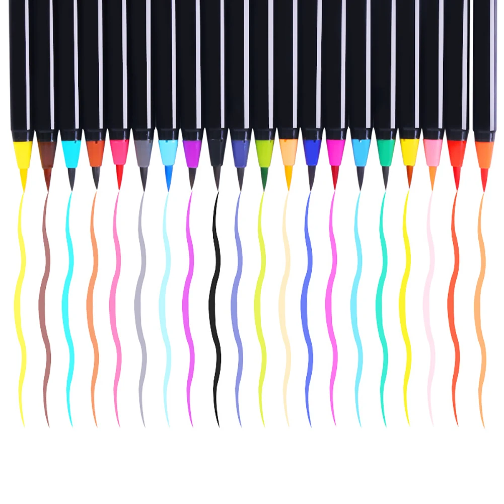 

20 Colors Water Color Paint Brush Set Nylon Hair Soft Tip Pointed Brush Calligraphy Pen Markers Pen Water Color Paint Brush Set