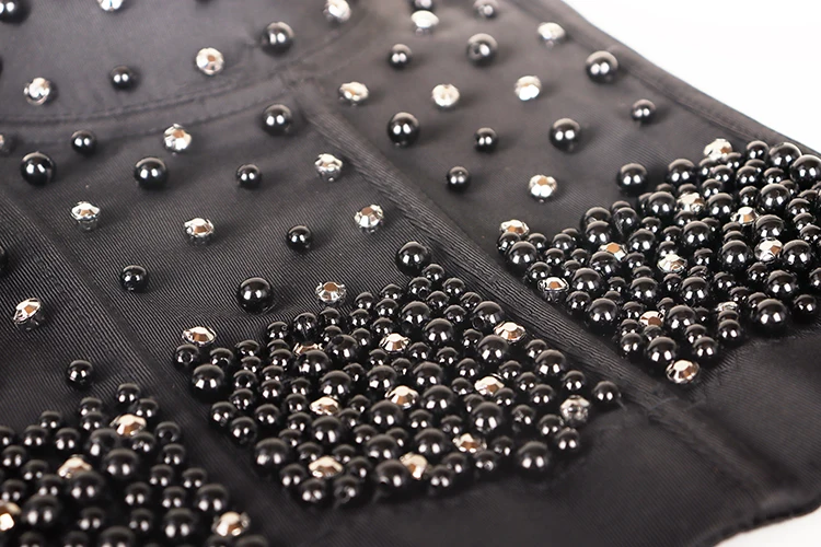 Женский бюстгальтер ручной работы черный блестящий со стразами вечерние Корсеты