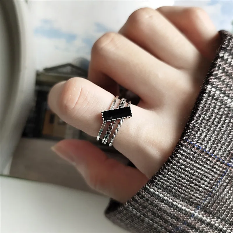 Женское вечернее эмалированное кольцо INZATT минималистское из серебра 925 пробы с