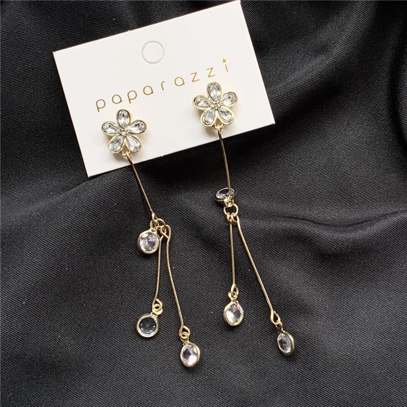 

2020 fashion new long tassel Flower Earrings Korean style elegant high quality personalized Earrings