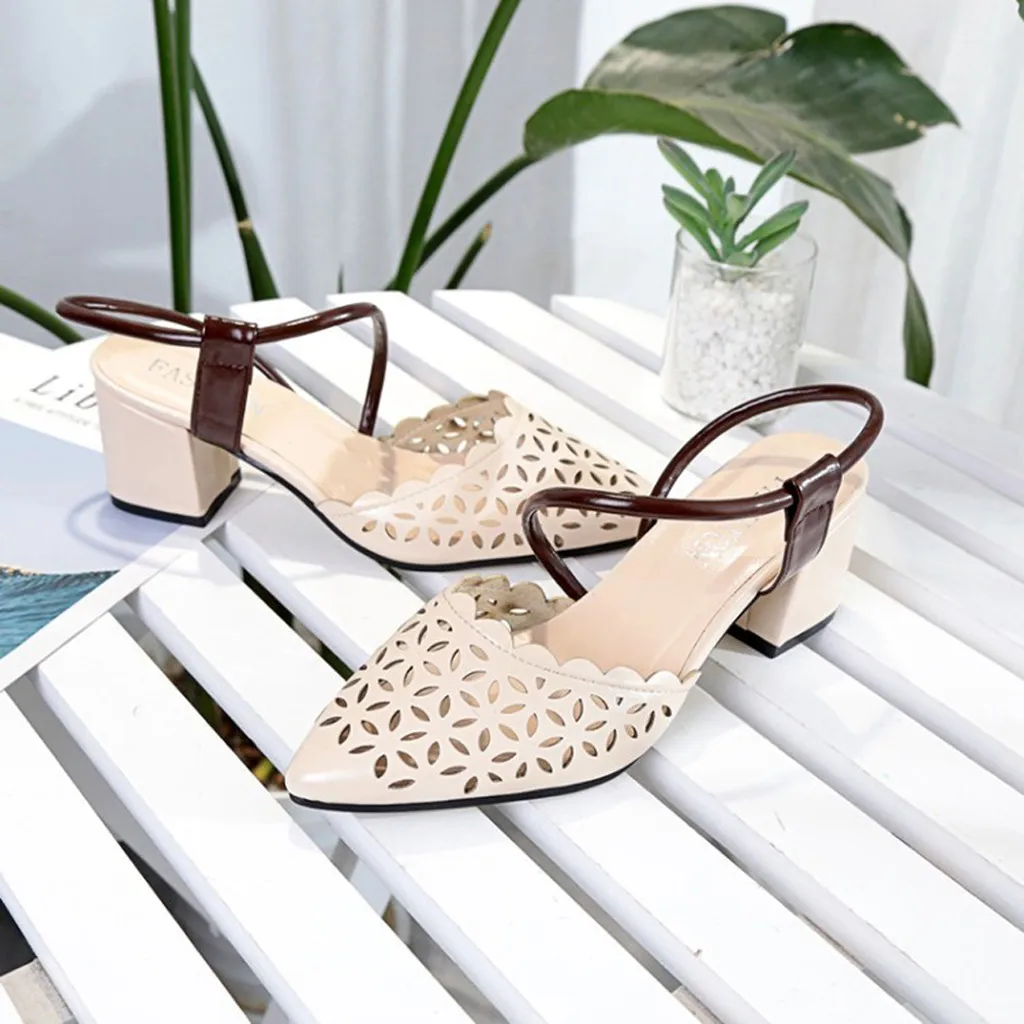 

High Quality Pumps lady's Shoes Summer Women High Heel Shoes Sandals Pointed Sandals Fashion Ladies Roman Sandal 2019