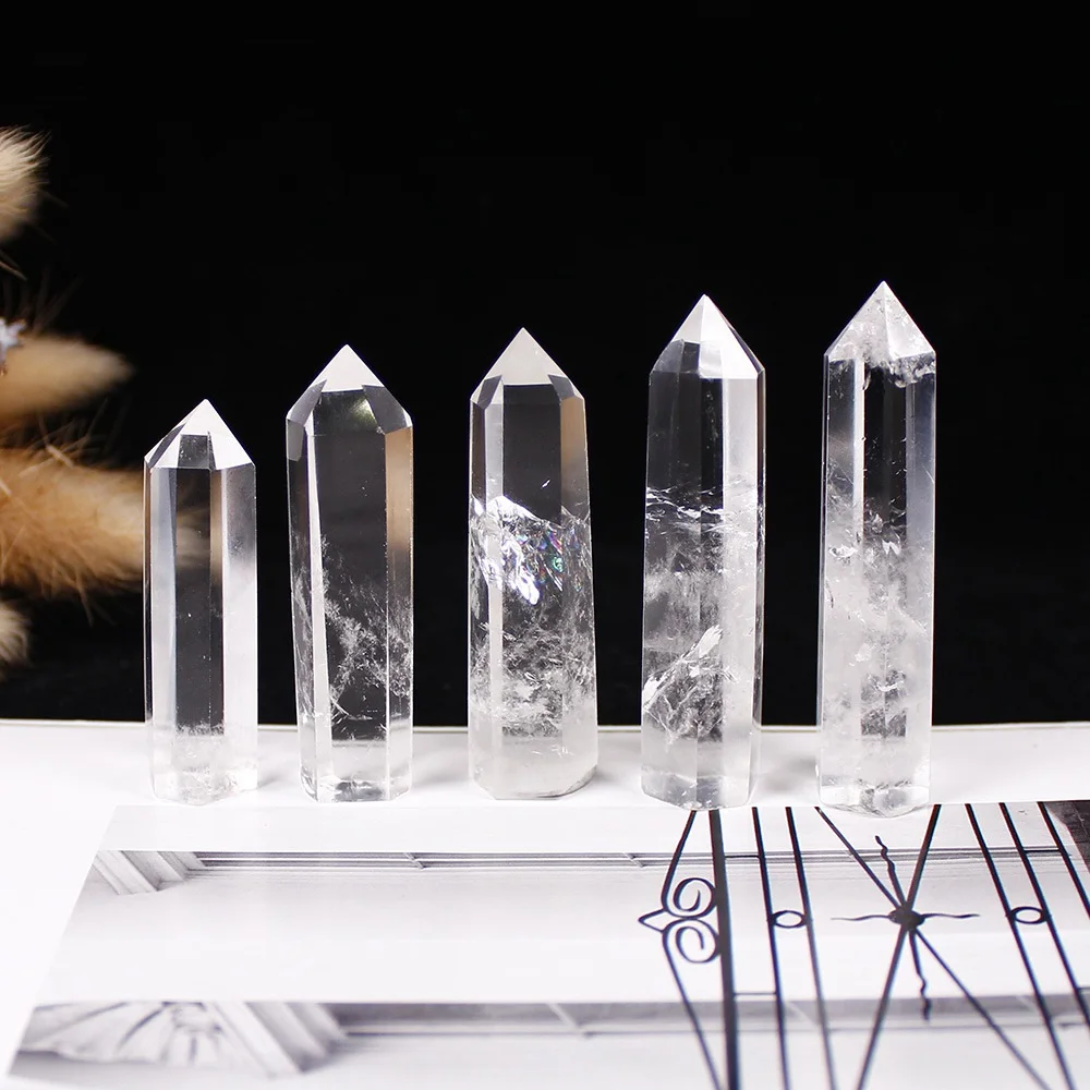 

Натуральный кристалл, прозрачный кварцевый точечный лечебный камень, Женский обелиск 40-80 мм, лечебный камень, домашний декор, 1 шт.