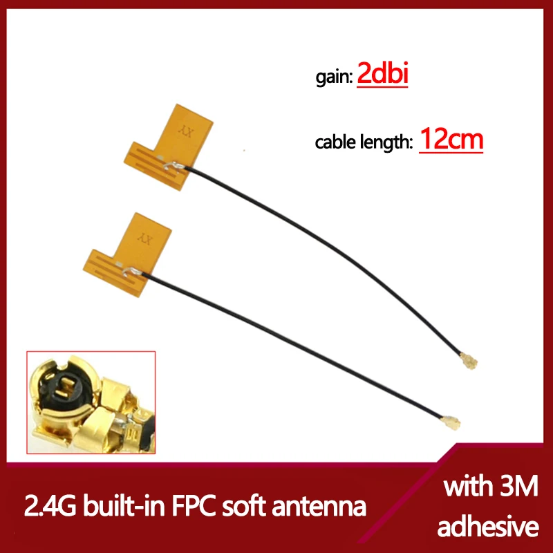 

2.4G built-in FPC soft antenna high gain 2dbi WIFI module built-in antenna cable 12cm 2.4g yellow film antenna with 3M adhesive