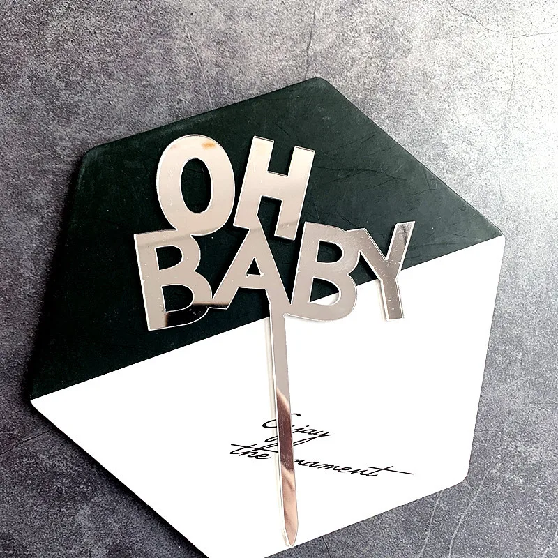 INS/Новинка Акриловый топ для торта Цвет золотой серебряный Зеркальный свадебный