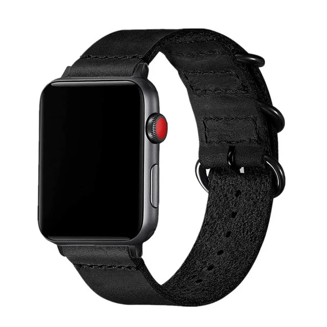 Fo Apple Watch Strap High Quality Leather Strap Men for Series 7 1 2 3 4 5 6 SE 44mm 40mm WatchBand 45mm 41mm 38mm 42mm