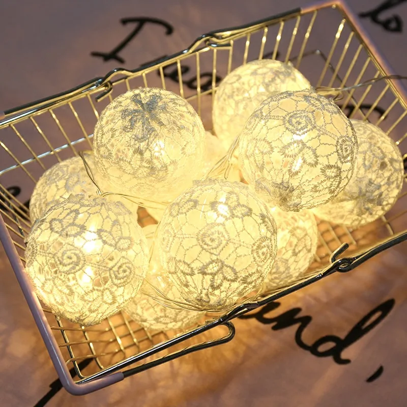 Светодиодный Кружевное бальное хлопковый светильник строка Цвет вспышки с