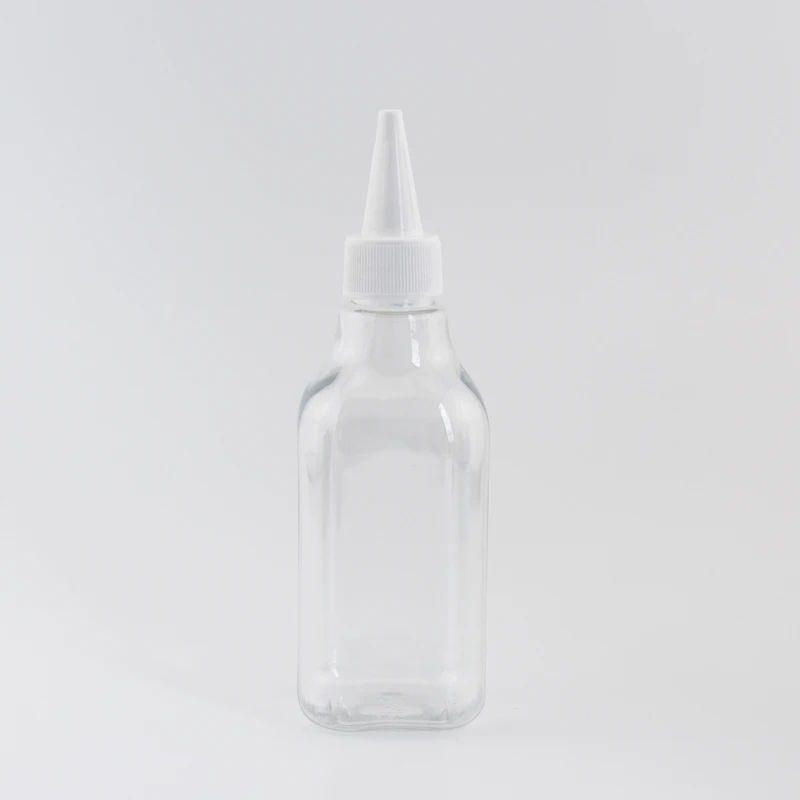 Jooray 200 мл заостренный рот пластиковые контейнеры для косметики E-Liquid квадратная пластиковая бутылка с белой прозрачной черной крышкой 200cc емкость 30 шт - Цвет: Clear Bottle White